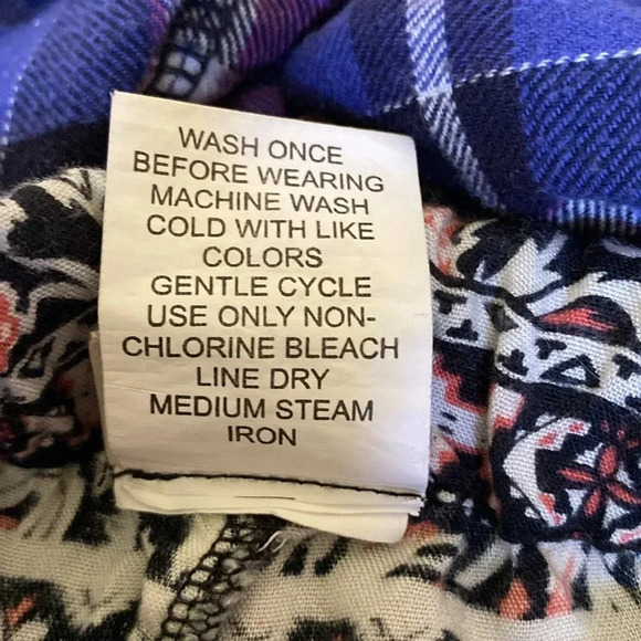 BOCABAY floral pull on crop pants elastic waistband drawstring 2 pockets size PL - Picture 5 of 9